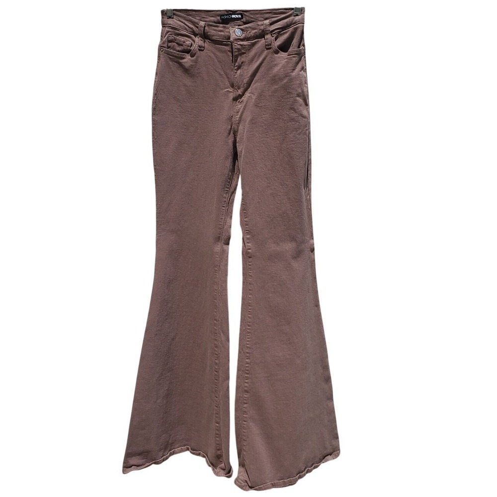 Fashion Nova Flare Bell Bottom Brown Tan Pants‎ SZ:9